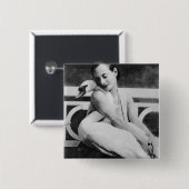 彼女のペット白鳥ジャック、c.1905を持つアナPavlova 缶バッジ (正面&裏面)