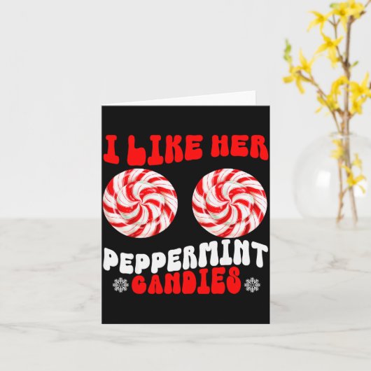 彼女のペッパーミント キャンディーのように 彼のキャンディー ケーン Xm カード (黄色い花)
