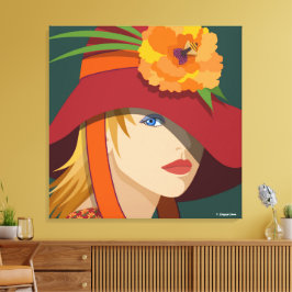 彼女のボンネットに蜂のストレッチキャンバス印刷 キャンバスプリント