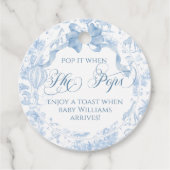 彼女のポップブルートイレサファリアニマルベビージャーシャワー フェイバータグ (正面)