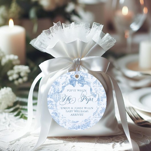 彼女のポップブルートイレサファリアニマルベビージャーシャワー フェイバータグ