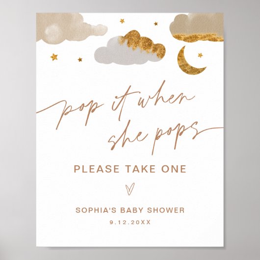 彼女のポップ・アートのポップがキラキラ星の赤ちゃんシャワーに署名するとき ポスター (正面)