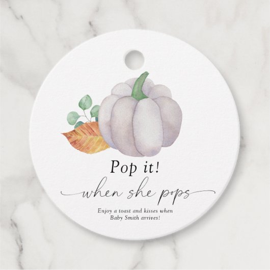 彼女のポップ・アートのポップ時 – 白いカボチャ –  フェイバータグ (正面)