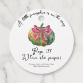 彼女のポップ・アートのポップ – パンプキンバウ赤ちゃんシャワー フェイバータグ (裏面)