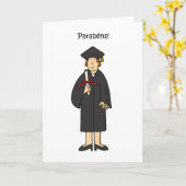 彼女のポルトガル語での卒業おめでとう カード (黄色い花)