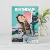 彼女のマガジン表紙 誕生日パーティー招待状 20歳 招待状 (スタンド正面)