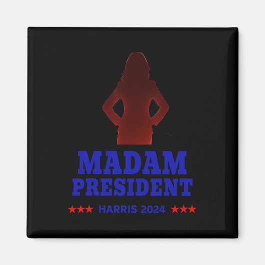 彼女のマダム大統領とともに投票Kamala Harris 2024 R マグネット (正面)