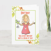 彼女のマーガリタおもしろいマンガの熱帯誕生日のために カード (正面)