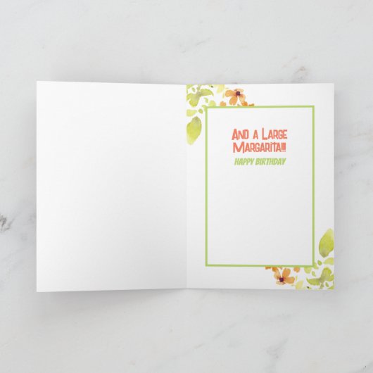 彼女のマーガリタおもしろいマンガの熱帯誕生日のために カード (内部)