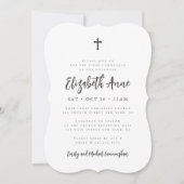 彼女のミニマルな十字架のモダン最初の聖餐式 招待状 (正面)