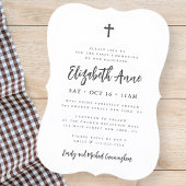 彼女のミニマルな十字架のモダン最初の聖餐式 招待状