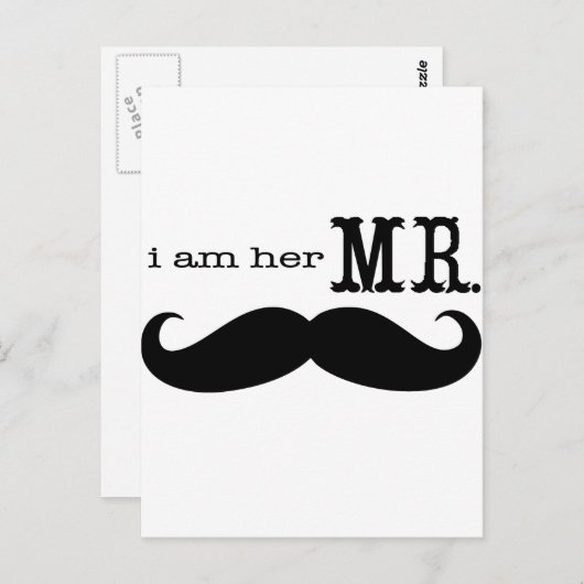 彼女のムスタッシュさんへの結婚式の贈り物 ポストカード (正面/裏面)