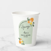 彼女のメインのブライダルシャワーをオレンジ色のシトラスで  紙コップ (裏面)