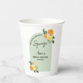 彼女のメインのブライダルシャワーをオレンジ色のシトラスで  紙コップ (正面)