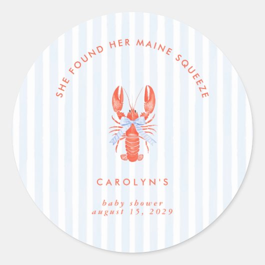 彼女のメインの恋人 海岸のロブスター ラウンドシール (正面)