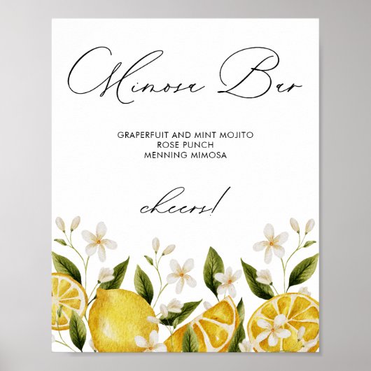 彼女のメインスクイズミモザバーブライダルシャワー ポスター (正面)