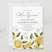 彼女のメインスクイズレモンパーティーブライダルシャワー 招待状 (正面)