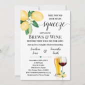 彼女のメインスクイズーブローズ&ワインブライダルシャワー 招待状 (正面)
