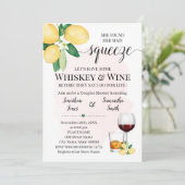 彼女のメインスクイーズのウイスキー&ワインピンクブライダルシャワー 招待状 (スタンド正面)