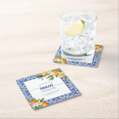 彼女のメインスクイーズオレンジのブライズシャワー スクエアペーパーコースター (インサイチュ)