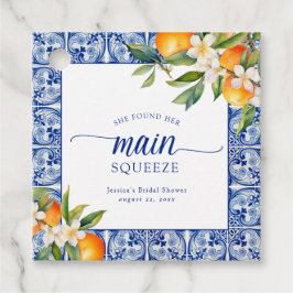 彼女のメインスクイーズオレンジのブライズシャワー フェイバータグ