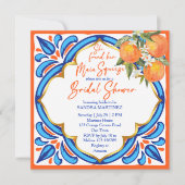 彼女のメインスクイーズブライダルシャワーオレンジブルー招待状 招待状 (正面)