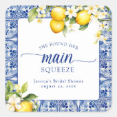 彼女のメインスクイーズレモンのブライズシャワー スクエアシール (正面)