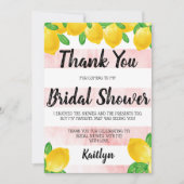 彼女のメインスクイーズレモン ブライダルシャワー サンキューカード (正面)