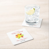 彼女のメインスクイーズレモン ブライダルシャワー スクエアペーパーコースター (インサイチュ)