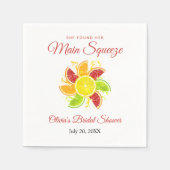 彼女のメインスクイーズレモン ブライダルシャワー スタンダードカクテルナプキン (正面)