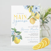 彼女のメインスクイーズレモン ブライダルシャワー 招待状