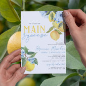 彼女のメインスクイーズレモン ブライダルシャワー 招待状