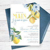 彼女のメインスクイーズレモン ブライダルシャワー 招待状