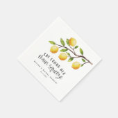 彼女のメインスクイーズ ブライダルシャワーを見つけた レモン スタンダードカクテルナプキン (角)