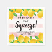 彼女のメインスクイーズ レモン ブライダルシャワー スタンダードカクテルナプキン (正面)