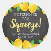 彼女のメインスクイーズ レモン ブライダルシャワー ラウンドシール (正面)