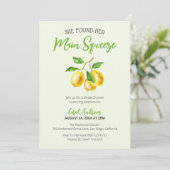 彼女のメイン絞り水カラーレモンブライダルシャワー 招待状 (スタンド正面)