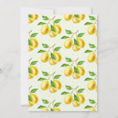 彼女のメイン絞り水カラーレモンブライダルシャワー 招待状 (裏面)
