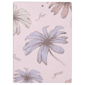 彼女のモダンドットのピンクのためのロマンチックな花柄 クリップボード (裏面)