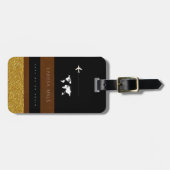 彼女のモダン上品な旅行荷物のタグとストライプ ラゲッジタグ (正面横)