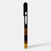 彼女のモダン上品な茶色の金ゴールドブラック Case-Mate iPhoneケース (裏面 / 左)