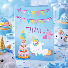 彼女のユニコーンマジカル4歳の誕生日 カード