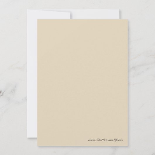 彼女のライティングデスクのビクトリアンな女性 招待状 (裏面)