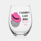 彼女のラストライドディスコ女性のカーボーイバチェロレッテ ステムなしワイングラス (正面)