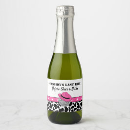 彼女のラストライドディスコ女性のカーボーイバチェロレッテ スパークリングワインラベル