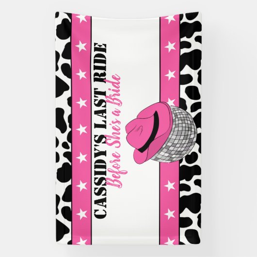 彼女のラストライドディスコ女性のカーボーイバチェロレッテ 横断幕 (縦)