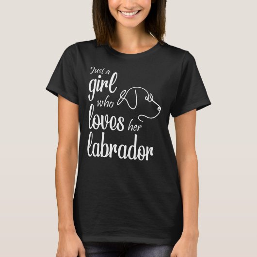 彼女のラブラドールTを愛する女の子 Tシャツ (正面)