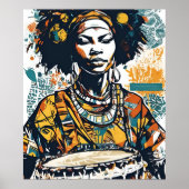 彼女のルーツのリズム – Afrocentric Drum & Culture ポスター (正面)
