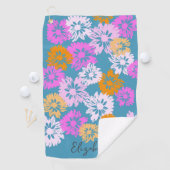 彼女のレディモダンゴルファー名前をカスタムするのためのフローラギフト ゴルフタオル (インサイチュ)