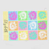 彼女のレディモダンゴルファー名前をカスタムするのためのフローラギフト ゴルフタオル (横)